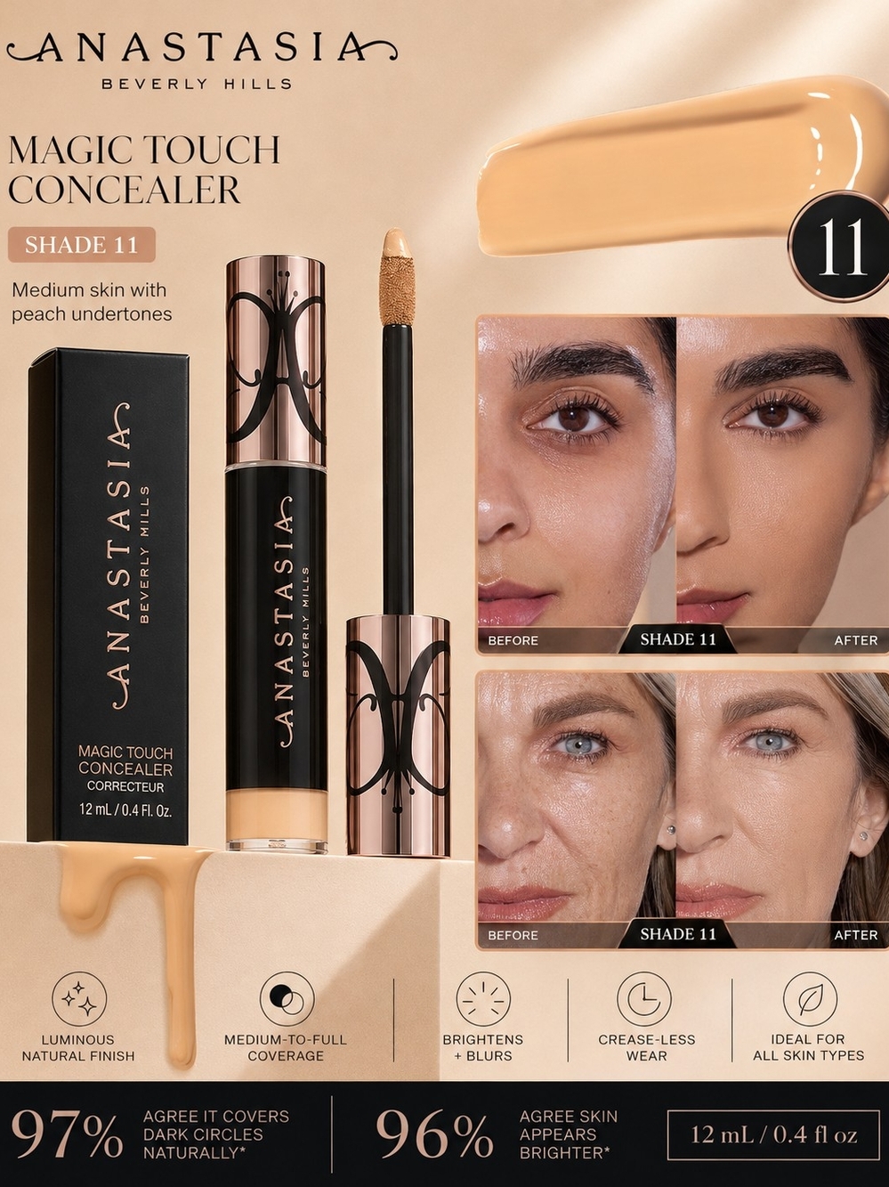 Anastasia Beverly Hills Magic Touch Concealer – Shade 11